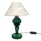 Malachite glass table lamp, Czechoslovakia, 1960s | Vintage MCM