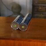 Pair of chrome-plated metal vases, 1960s