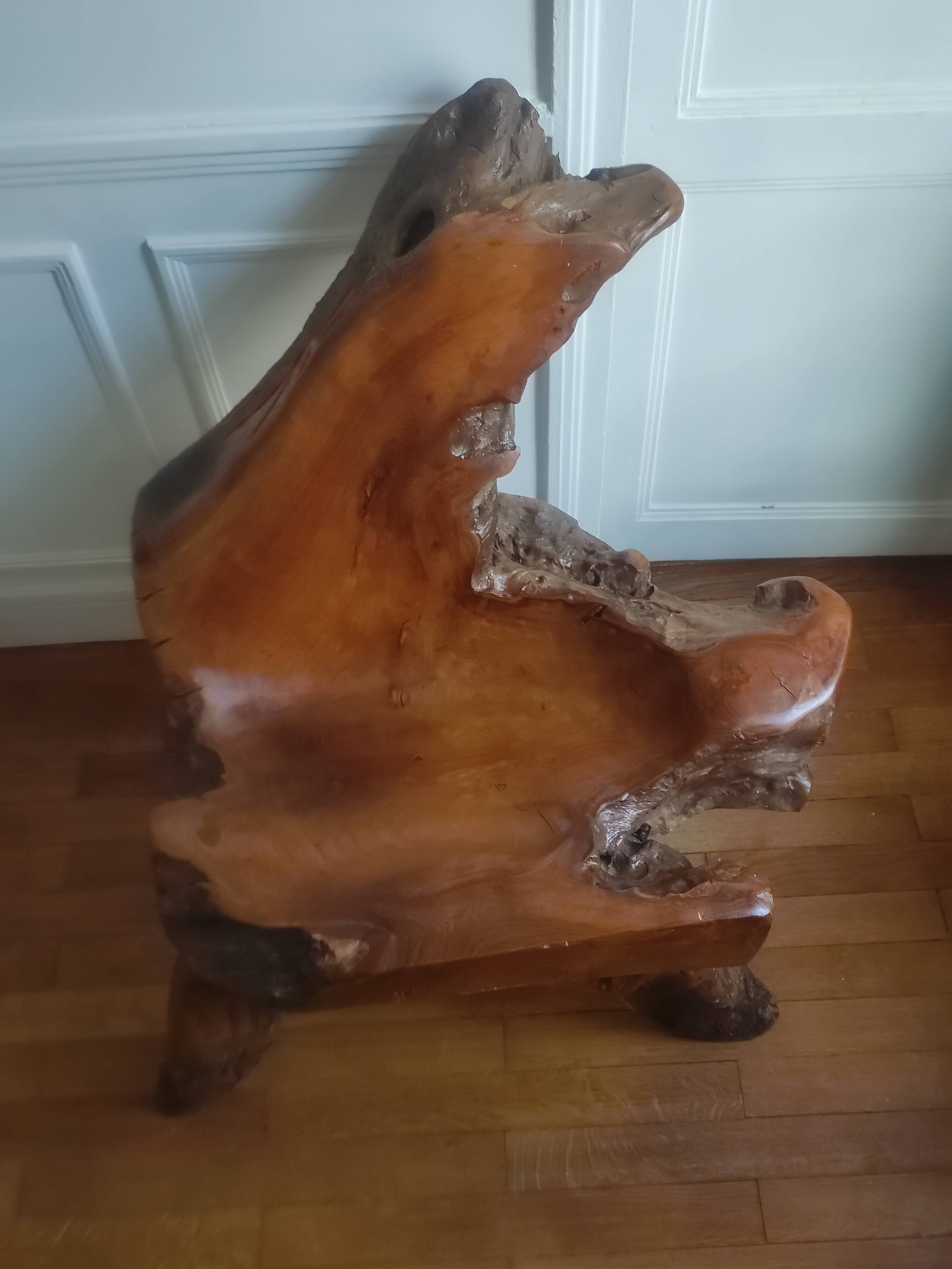 Exotic wood armchair