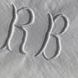 Pillow taie monogramme RB day crossed