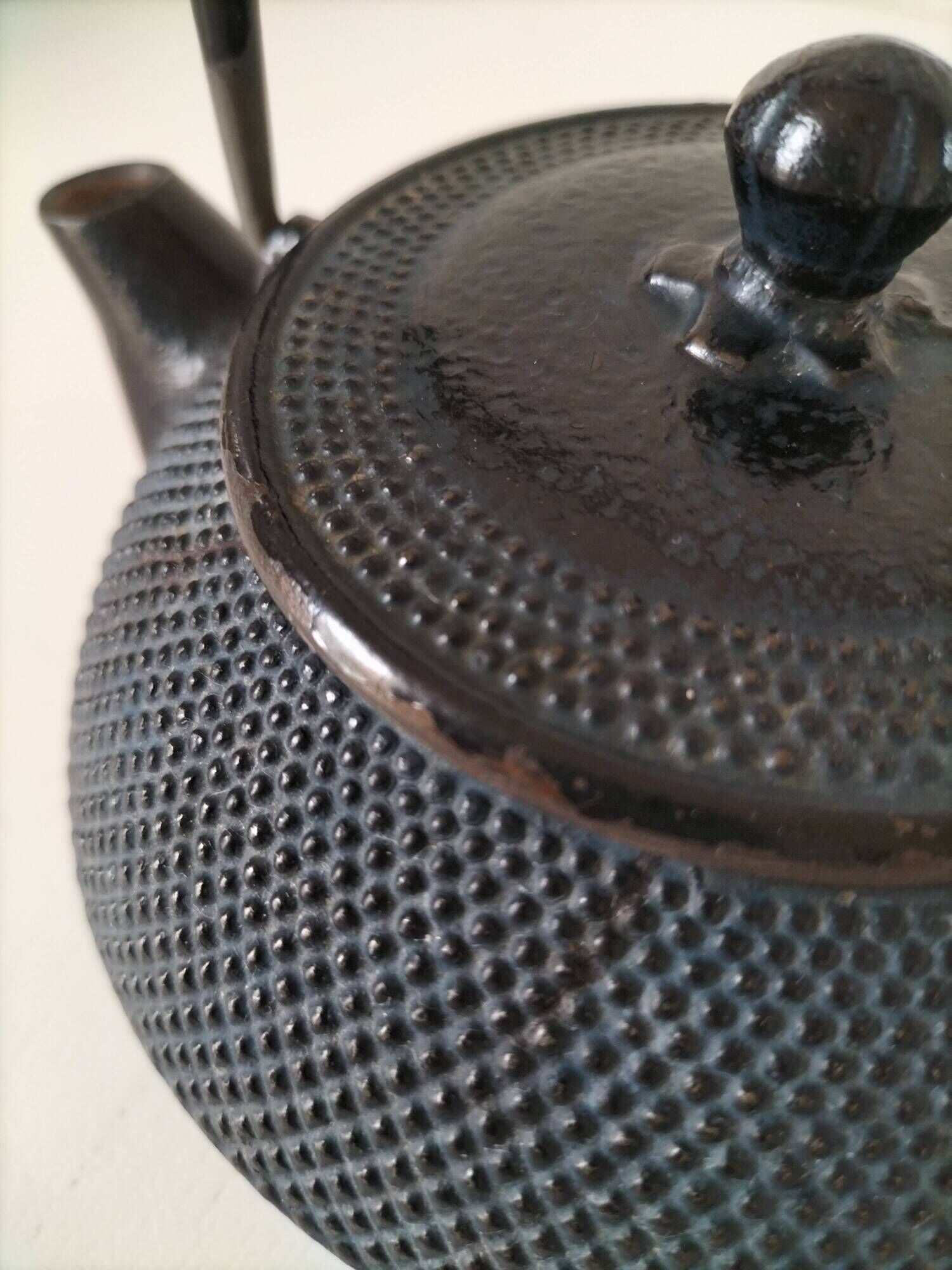 Blue cast iron Japanese teapot Arare – Decoration & collection