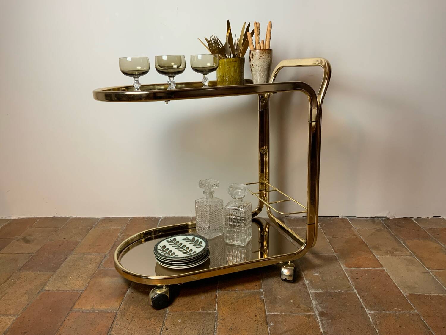 Vintage 70s serving cart