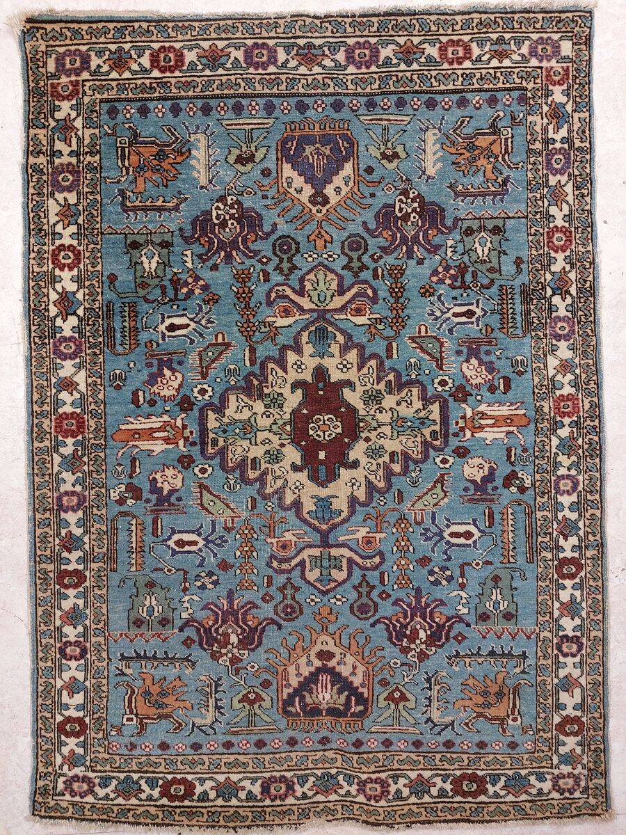 Qom Persian rug, handwoven silk and wool - 152 x 110 cm