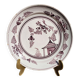 Grand Feu earthenware plate, Manganese decoration - 18th century
