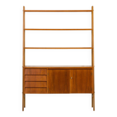 Bibliothèque scandinave des années 60 avec un bureau, Suède.