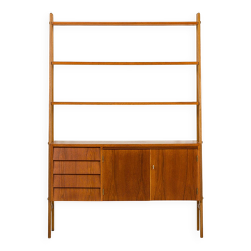 Scandinavian mid century bookcase with a desk, Sweden 1960s