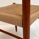 Refurbished set of 4 papercord chairs by H. Klein for Bramin, 1960s