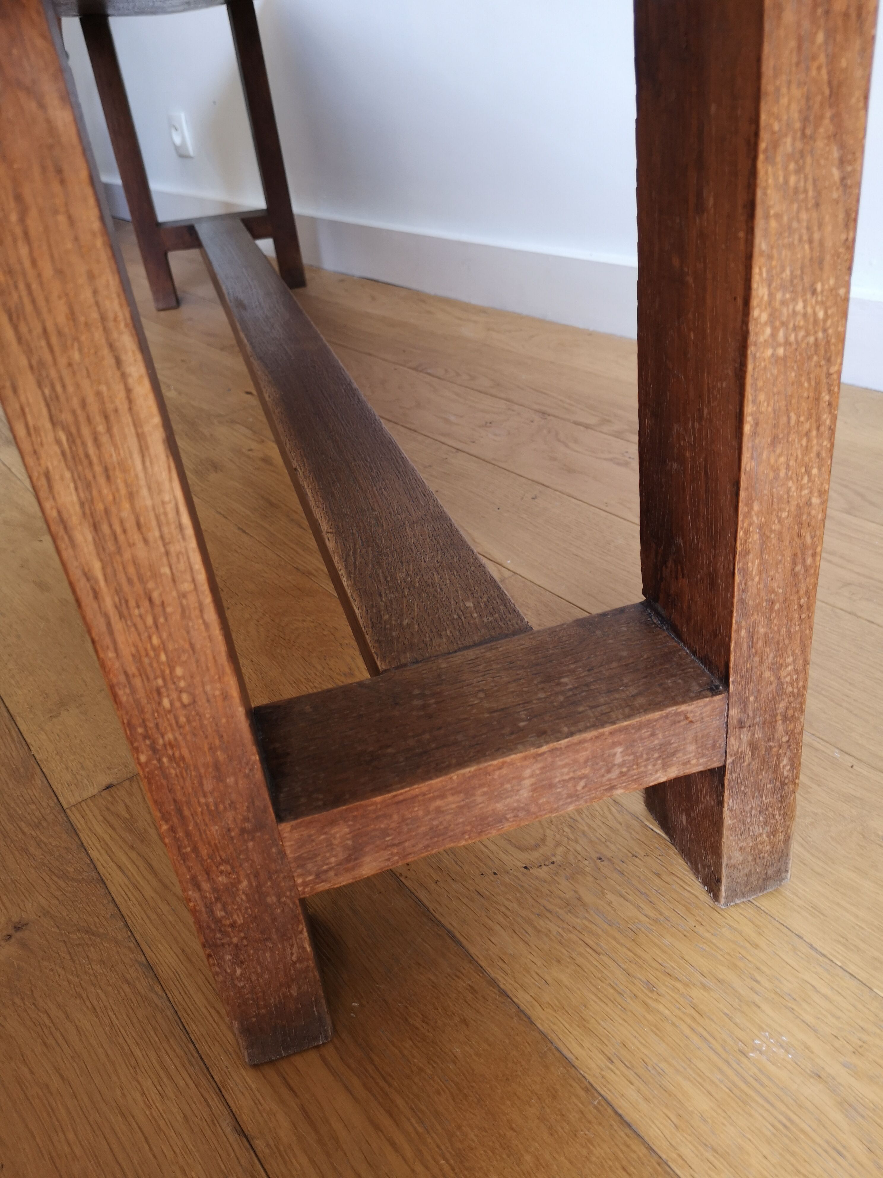 Solid wood farm bench