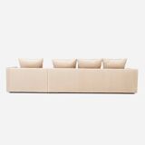 Canapé d'angle kopenhaga en velours beige, design scandinave