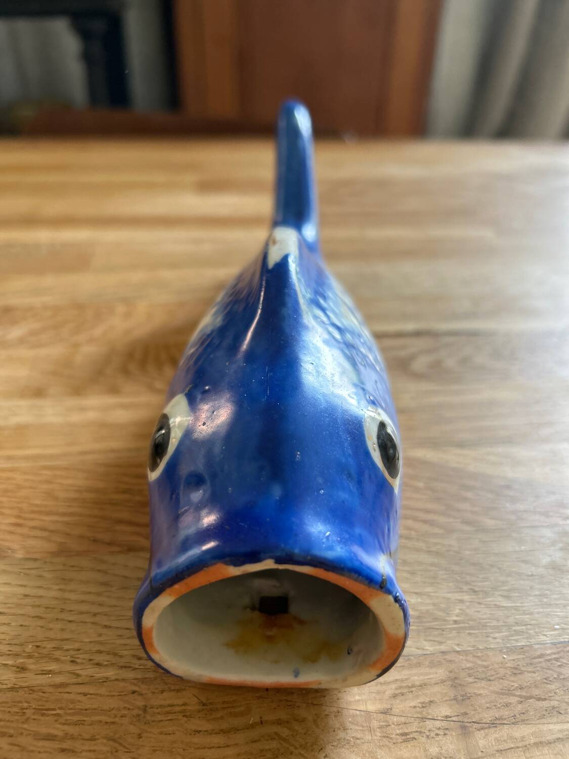 Rare old Chinese blue Koi Fish vase