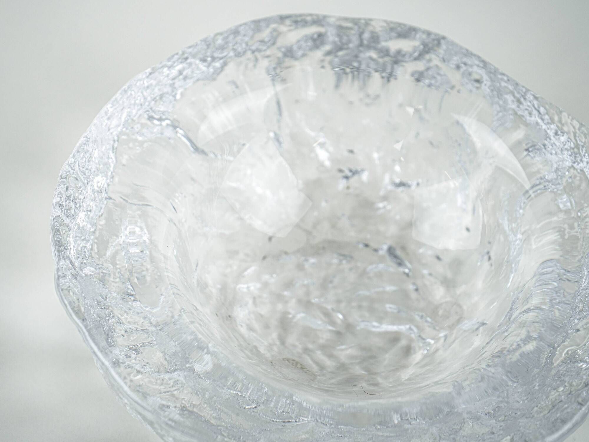 Kosta Boda Textured Glass Platter, Swedish Art Glass, 1960s