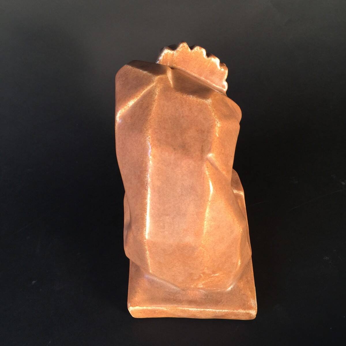 Angelo Hecq / Roger Guérin "Nude Woman" in cubist-style stoneware - circa 192.