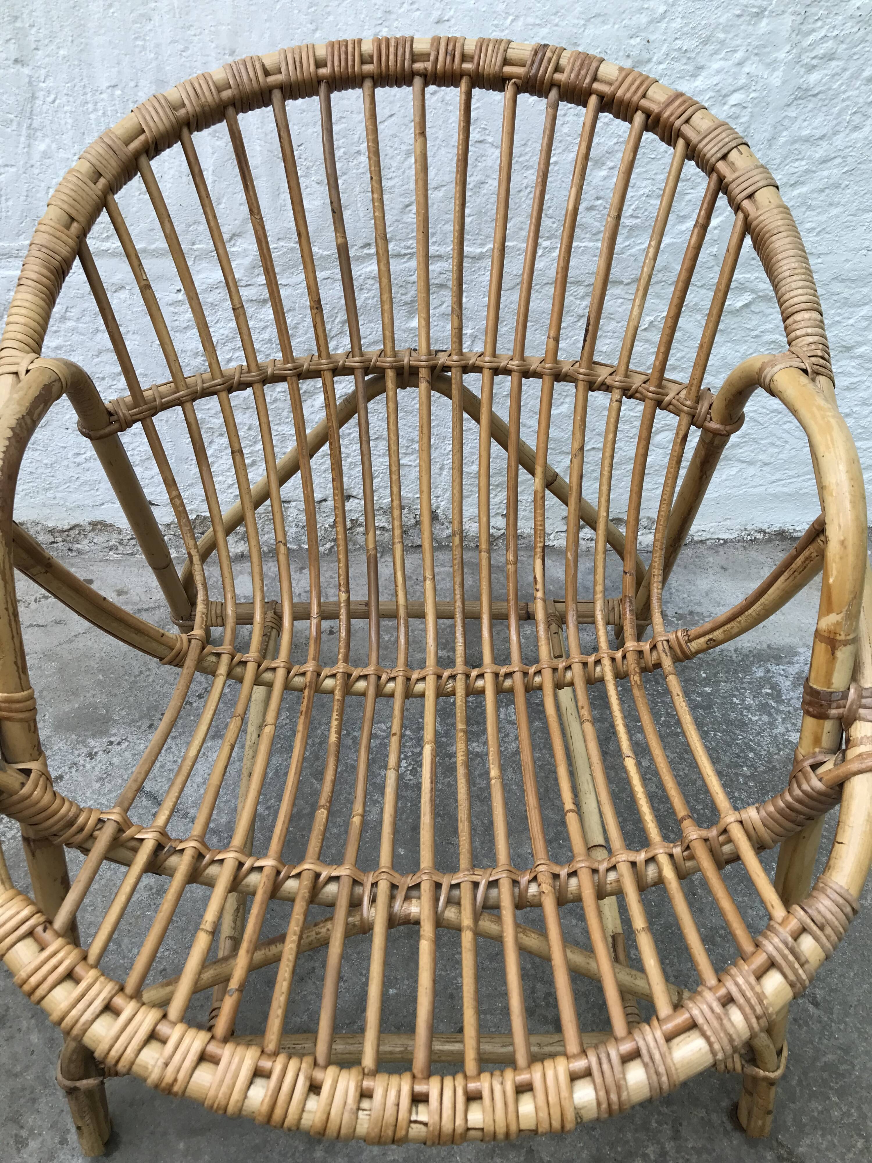 Pair of armchairs adult rattan basket