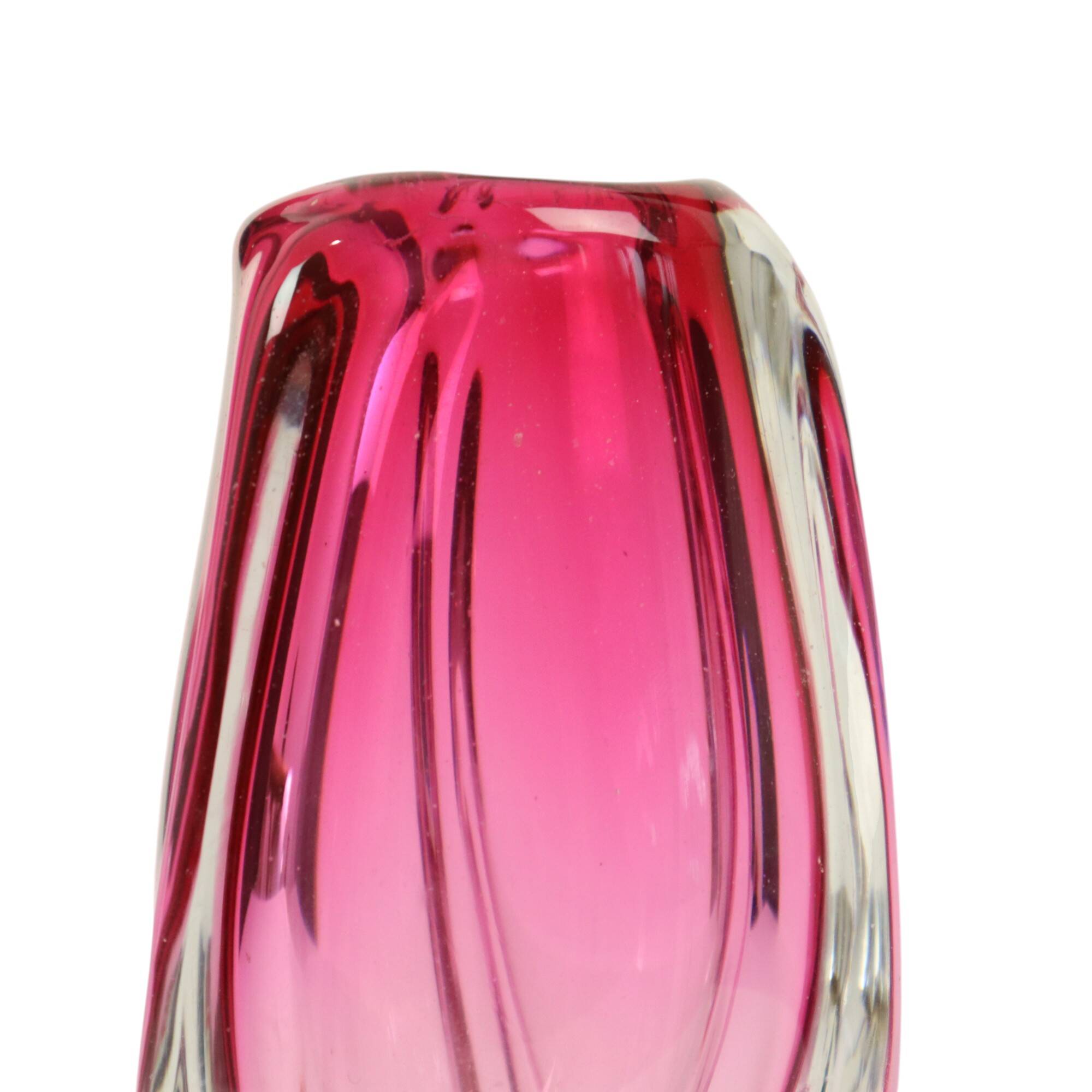 Small Purple Vase Val Saint Lambert René Delvenne Design 20cm