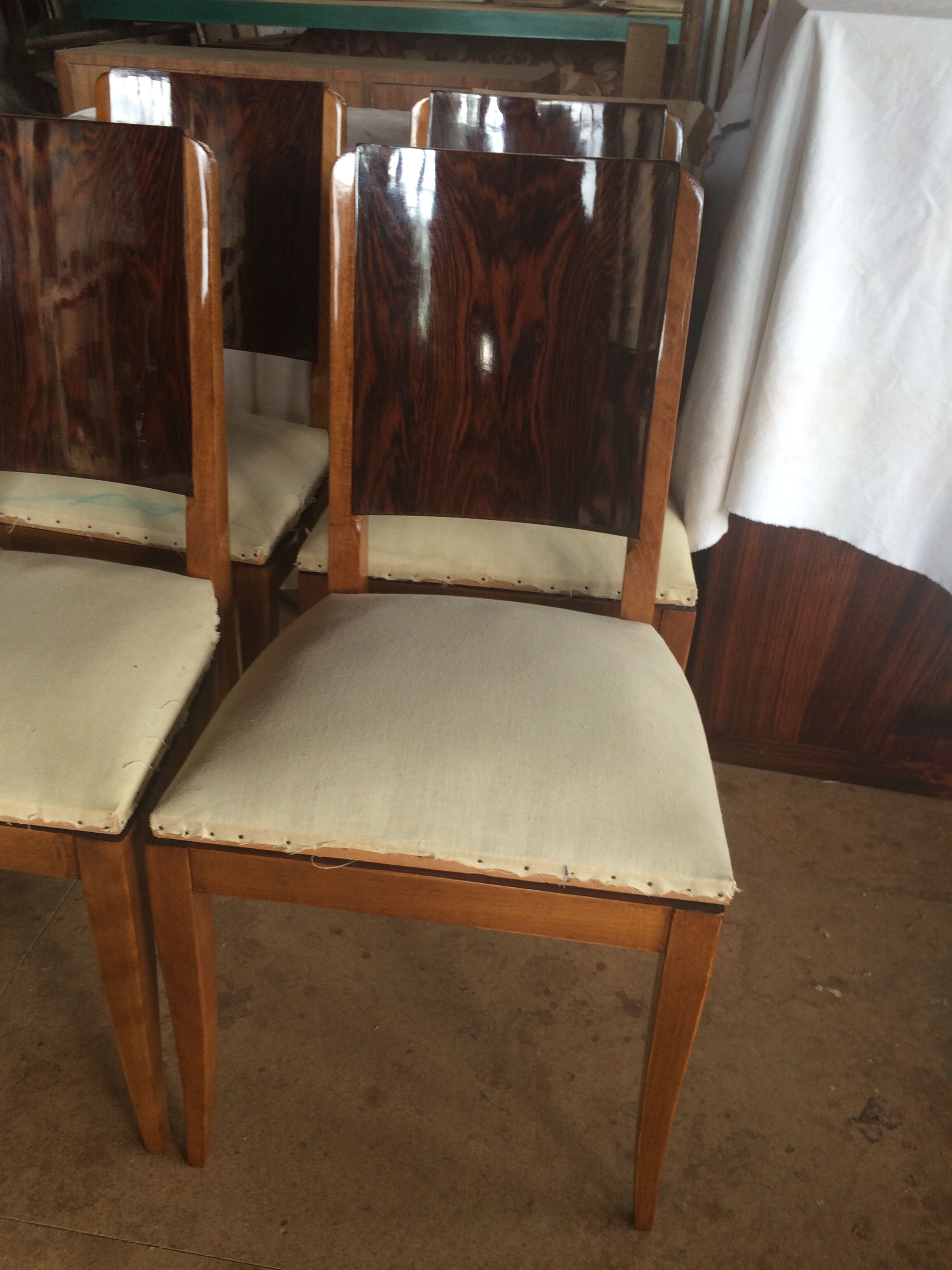 Set of eight Art Deco chairs in rosewood