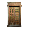 India, Rajasthan, ancient large teak wood palace gate, ancient patina of origin