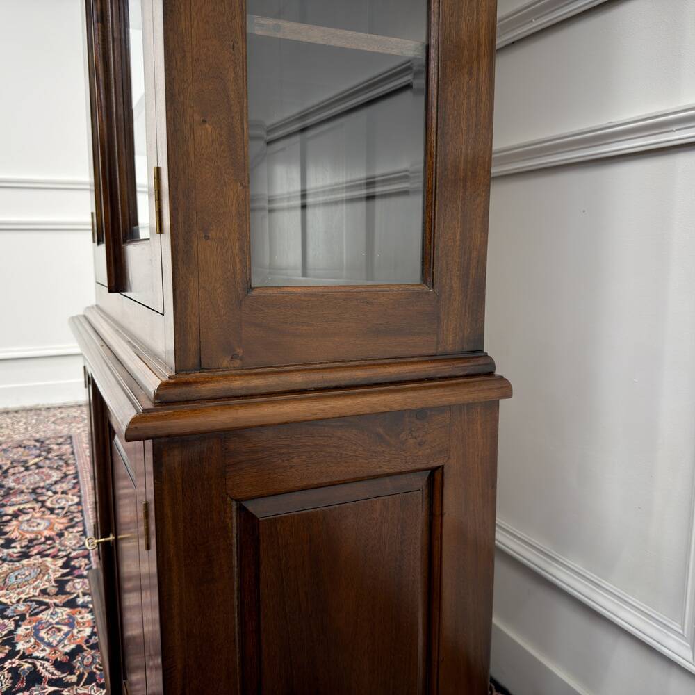 Classic English Bookcase with Glass Doors