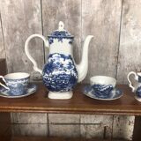 Old tea service the brook myott white ceramic blue decor england