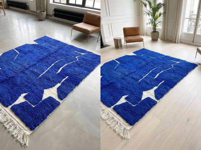 Moroccan rug, blue, 150/250cm