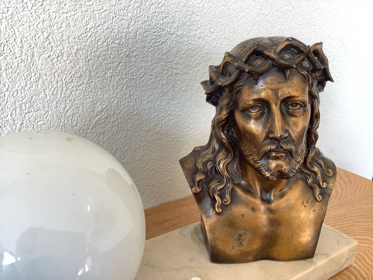 Christ bronze lamp signed L. Artaux