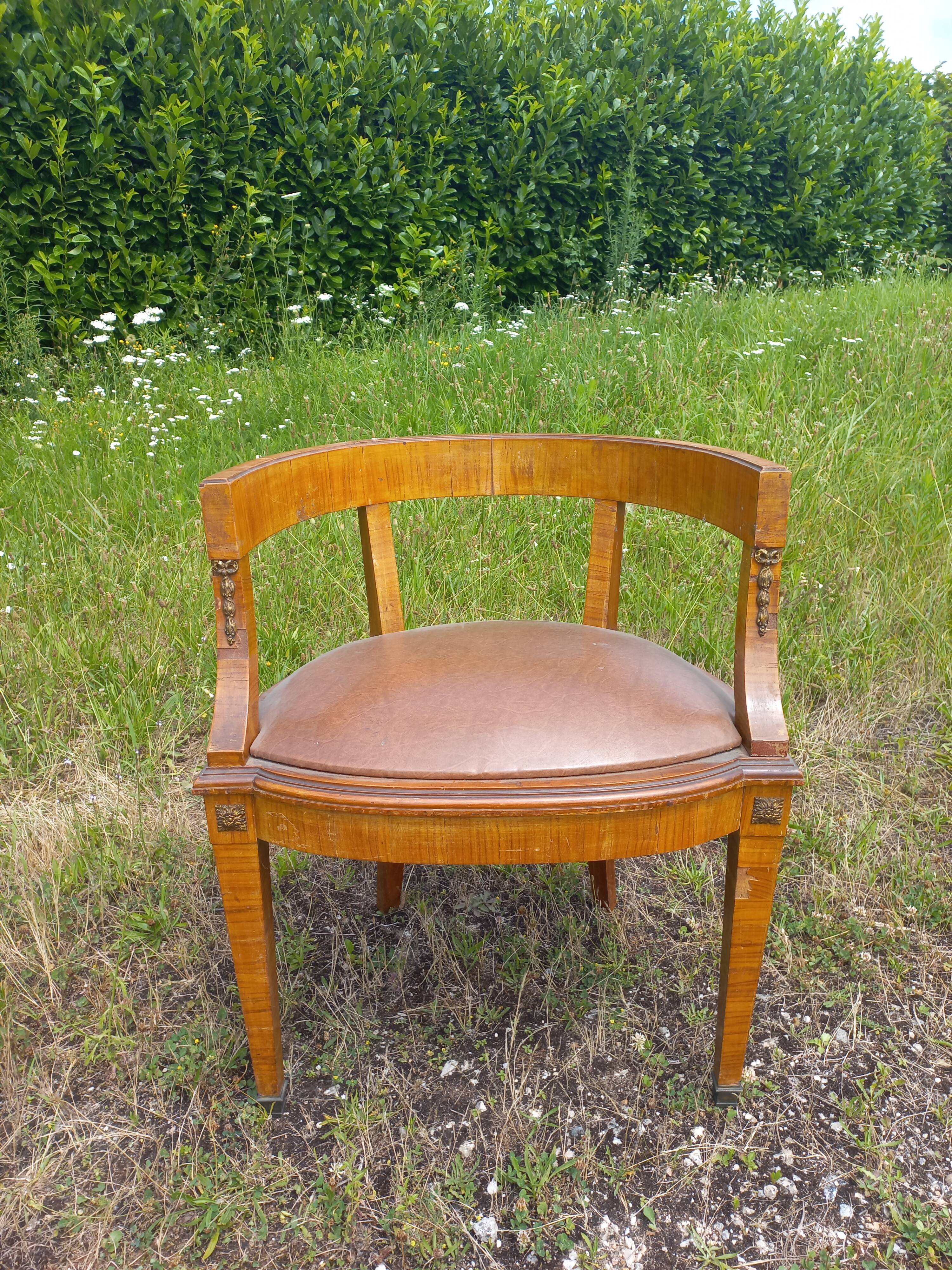 Rosewood and bronze office chair