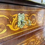 Writing desk in Napoleon III Marquetry white marble top