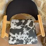 Fauteuil bois imprimé Vache
