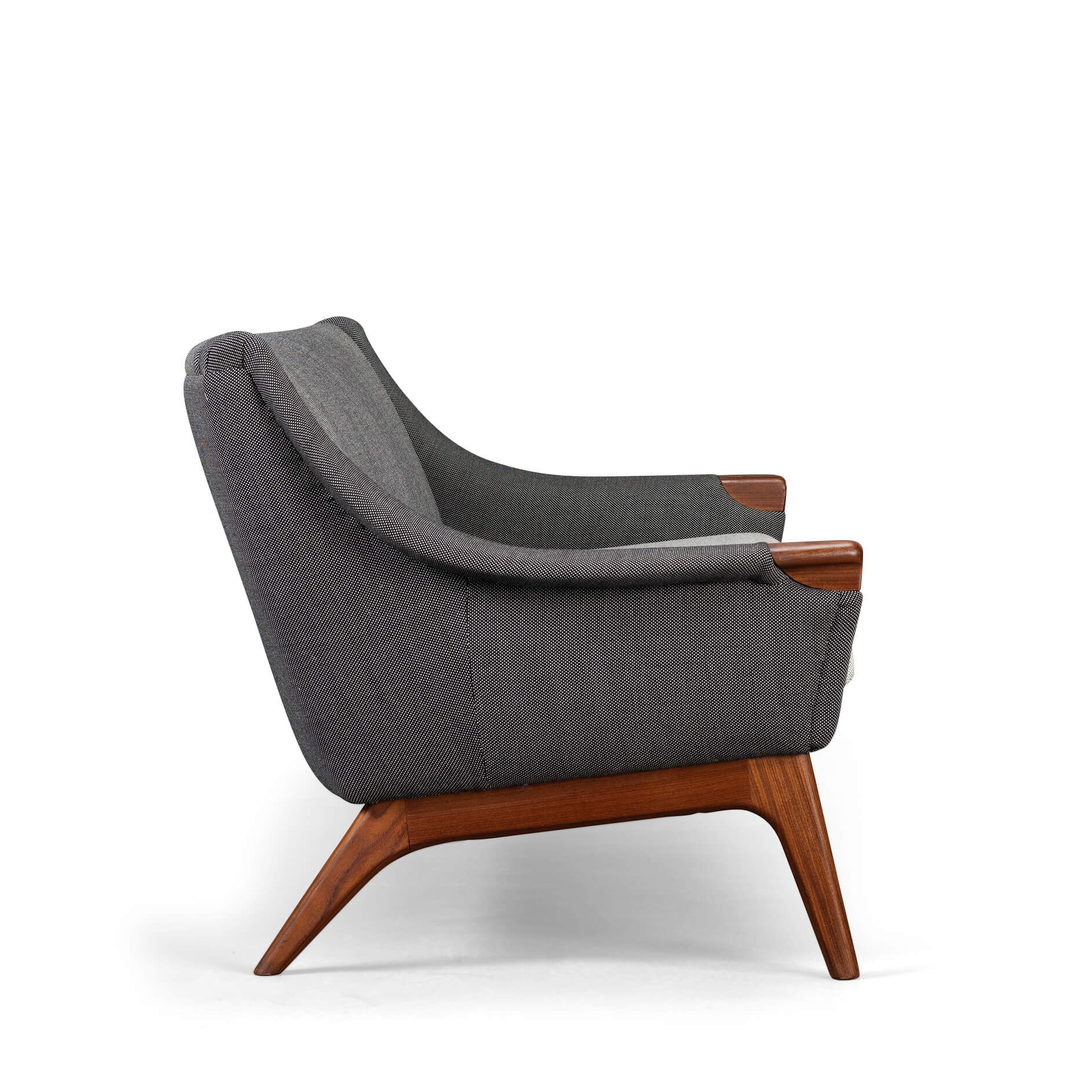 Danish Reupholstered Stylish Grey  3-seater by Johannes Andersen, 1960s