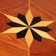 Italian mid-century dining table with stunning inlay star