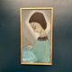 Original Swedish oil on canvas – "Lady" by Helge Holmlund – Signed – vintage and framed – 65 × 36.5 cm (25.6" × 14.4")