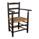 Wooden straw armchair