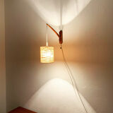 Danish adjustable teak wall lamp