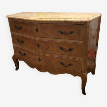 Louis XVI style chest of drawers - Marble and pretty wood