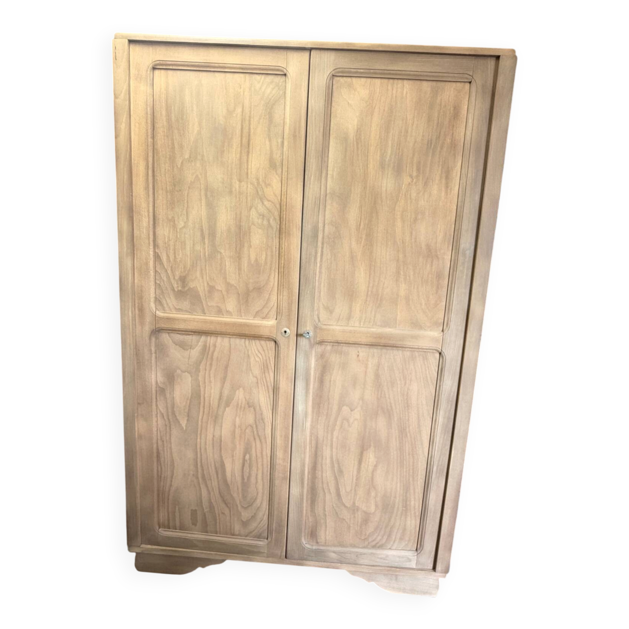 Parisian Art Deco wardrobe in natural wood