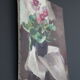 Table oil on canvas representing a small flowering plant