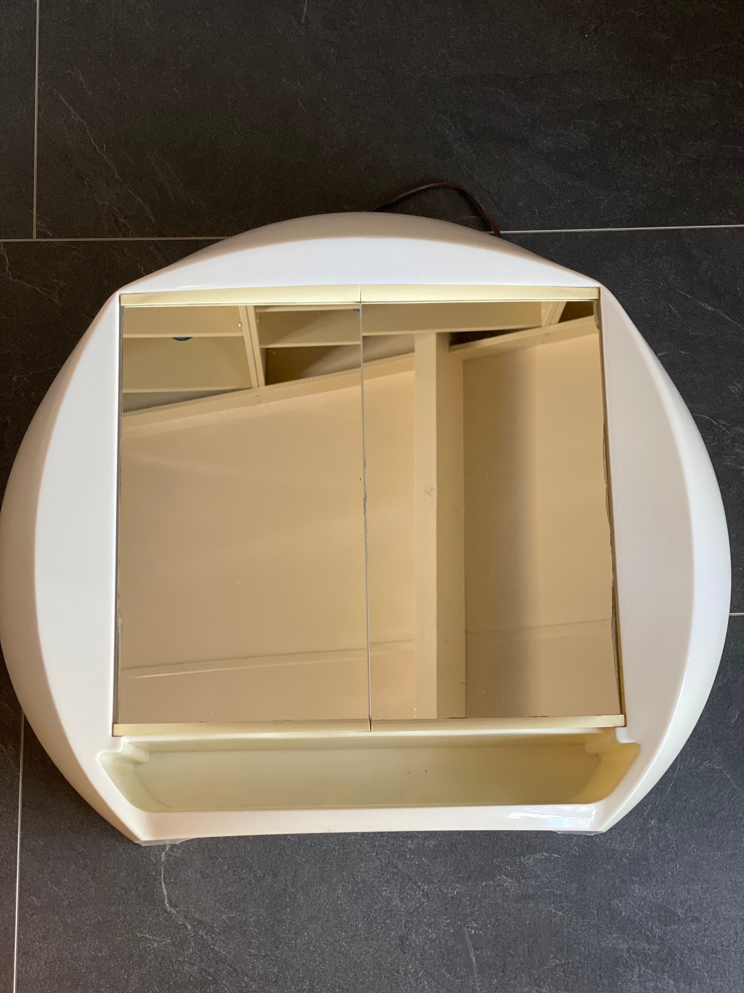 Vintage Round Alibert Mirror with Lights