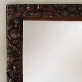 Rare large Antique Baroque or Rococo style hand carved oak mirror, France c