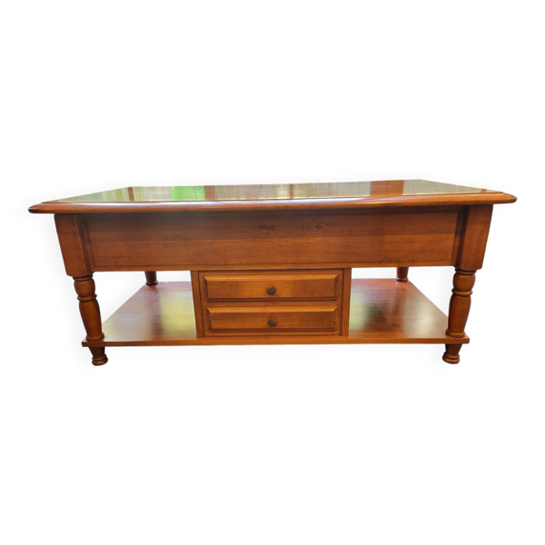 Table basse cocktail en merisier