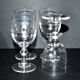 Set of 4 glasses with stem in acid-engraved crystal in pantogravure - guilloche volutes 11cm