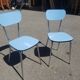 Pair of vintage chairs in formica blue - 60s