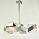 1970s Cubist Chandelier Chrome Glass Mid Century Modern