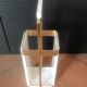 White lacquered wood and brass umbrella stand / vintage 60s-70s