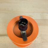 Space Age lamp in orange wood and opaline globe, 1970s