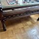 Solid wood coffee table with drawers and glass top – unique piece