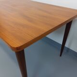Vintage Scandinavian style rectangular dining table from the 50s 60s in teak with extensions