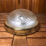 Old molded glass ceiling light + vintage gold contour