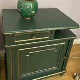 Pair of art-deco bedside tables in painted wood
