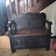 Old Breton enclosed bed chest bench