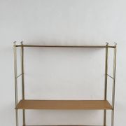 String Shelf Wood and gold metal 1960's