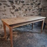 Farm table in solid oak, beech, and pine, early 20th century.